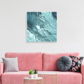 Gekristalliseerde Blauwgroen agaat | Donkere Aqua  Canvas Afdruk (Insitu (Woonkamer))
