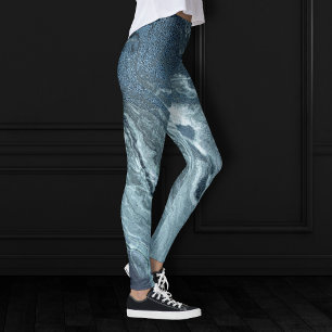 Gekristalliseerde Blauwgroen agaat Donkere Aqua Leggings