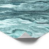 Gekristalliseerde Blauwgroen agaat | Donkere Aqua  Poster (Hoek)