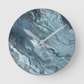 Gekristalliseerde Blauwgroen agaat | Donkere Aqua  Ronde Klok (Voorkant)