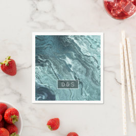 Gekristalliseerde Blauwgroen agaat | Donkere Aqua  Servet