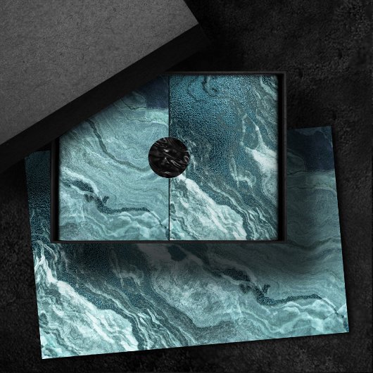 Gekristalliseerde Blauwgroen agaat | Donkere Aqua  Tissuepapier