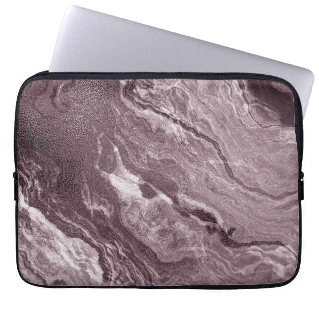 Gekristalliseerde Mauve Agaat | Stoffelijk Roos Ro Laptop Sleeve (Voorkant)