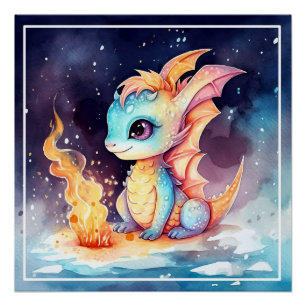 Gekristalliseerde Mooie Baby Draak Perfect Poster