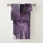 Gekristalliseerde Paarse agaat | Moody gemarmerde Bad Handdoek (Insitu)
