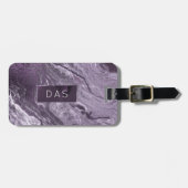 Gekristalliseerde Paarse agaat | Moody Marbled Mon Bagagelabel (Voorkant horizontaal)