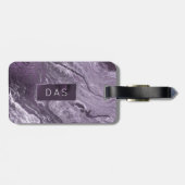 Gekristalliseerde Paarse agaat | Moody Marbled Mon Bagagelabel (Achterkant horizontaal)