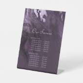 Gekristalliseerde Paarse agaat | Plum Service prij Reclamebord Met Voetstuk (Voorkant)