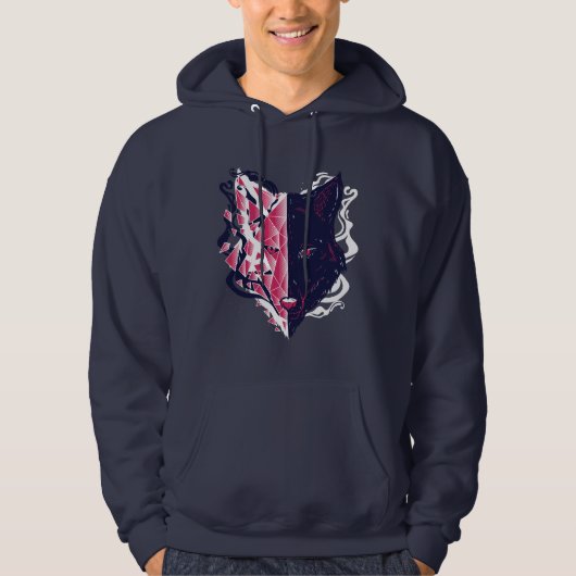 Gekristalliseerde Wolf gerookte kop Hoodie (Voorkant)