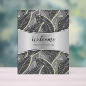 Gekromde lijnen Branches Leaves Grey G626 Acryl Bord (Neutraal)