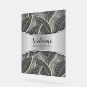 Gekromde lijnen Branches Leaves Grey G626 Acryl Bord (Hoek)