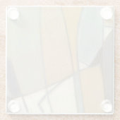 Gekromde lijnen en gedempte aartafels glazen onderzetter (Achterkant)