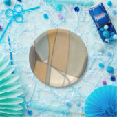 Gekromde lijnen en gedempte aartafels papieren bordje (Feest)