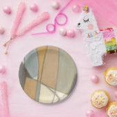 Gekromde lijnen en gedempte aartafels papieren bordje (Feest)