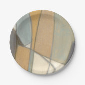 Gekromde lijnen en gedempte aartafels papieren bordje (Voorkant)
