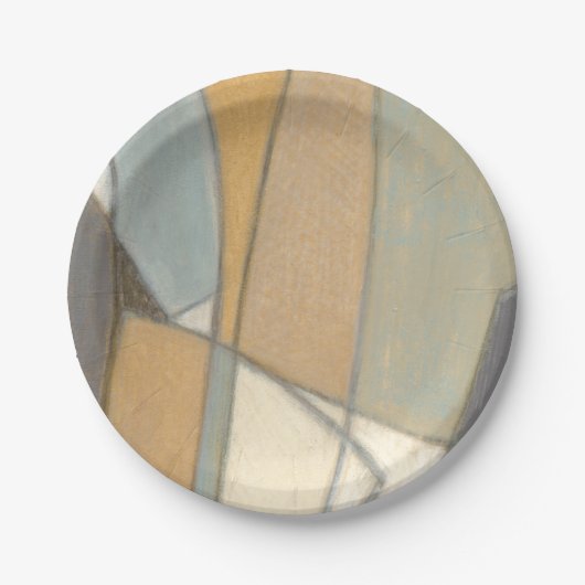 Gekromde lijnen en gedempte aartafels papieren bordje (Voorkant)