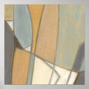 Gekromde lijnen en gedempte aartafels poster