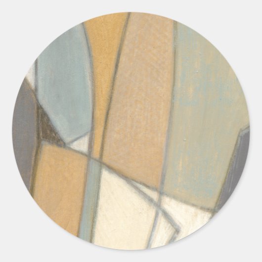 Gekromde lijnen en gedempte aartafels ronde sticker (Voorkant)