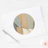 Gekromde lijnen en gedempte aartafels ronde sticker (Envelop)