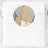 Gekromde lijnen en gedempte aartafels ronde sticker (Tas)