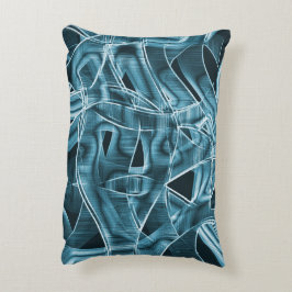 Gekromde linten, blauwe neon met reliëf en overlap accent kussen