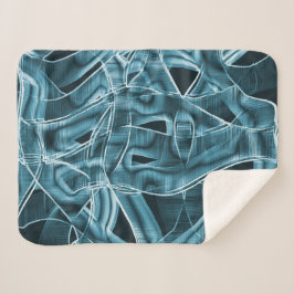 Gekromde linten, blauwe neon met reliëf en overlap sherpa deken