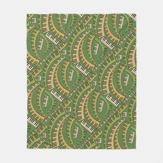Gekromde pianoketoestel fleece deken (Voorkant)