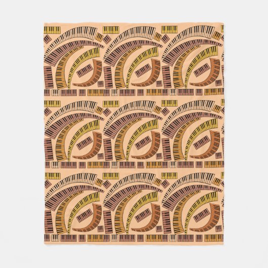 Gekromde pianoketoestel fleece deken (Voorkant)