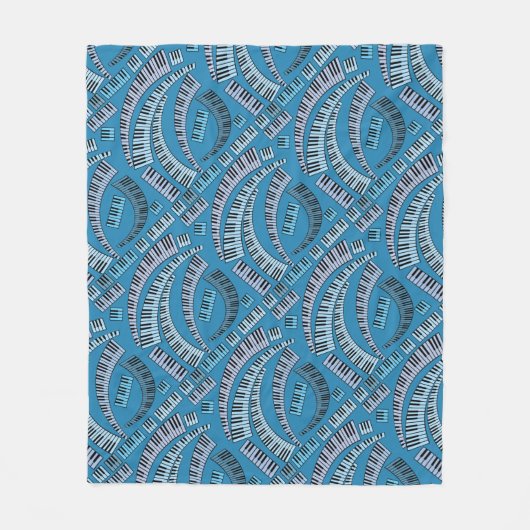 Gekromde pianoketoestel fleece deken (Voorkant)