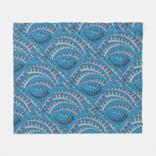 Gekromde pianoketoestel fleece deken (Voorkant (Horizontaal))