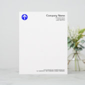 Gekromde Pijl - Blauw Briefhoofd Ontwerp (Staand voorkant)
