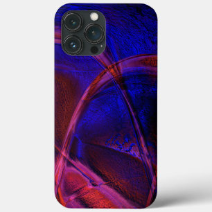 Gekromde slagen over verrassende blauwe en rode ko Case-Mate iPhone case