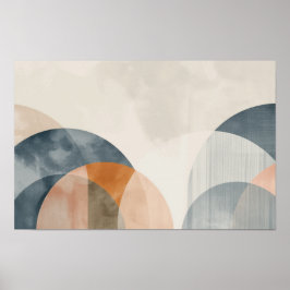 Gekromde snijlijnen met kopieerruimte poster