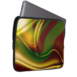 Gekromde spiraaltjes in gepolijst en opgepompt sep laptop sleeve