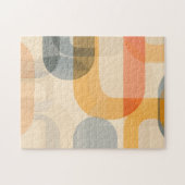 Gekromde transparante vormen met tekstruimte legpuzzel (Horizontaal)