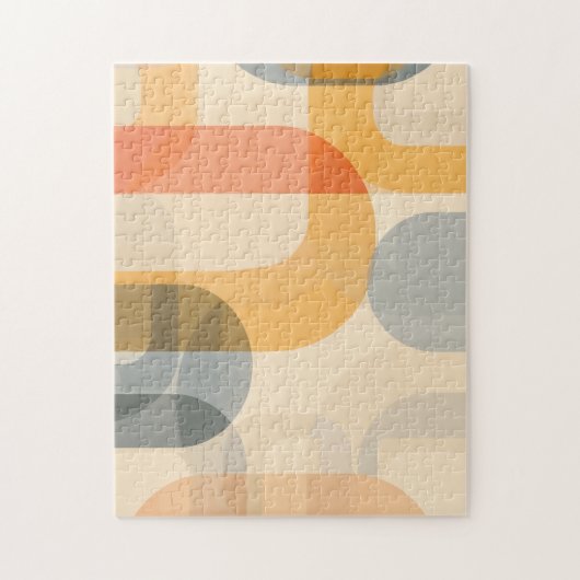 Gekromde transparante vormen met tekstruimte legpuzzel (Verticaal)