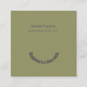 Gekromde UP Green Dentist Smile Typografie Afsprakenkaartje