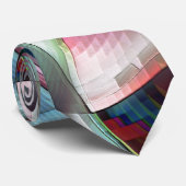 Gekromde vormen van het dambord in bijna chroomkle stropdas (Opgerold)