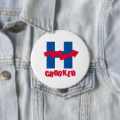 GEKROOKT H - - Anti-Hillary - Ronde Button 4,0 Cm (In situ)