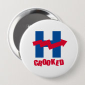 GEKROOKT H - - Anti-Hillary - Ronde Button 4,0 Cm (Voorkant /achterkant)