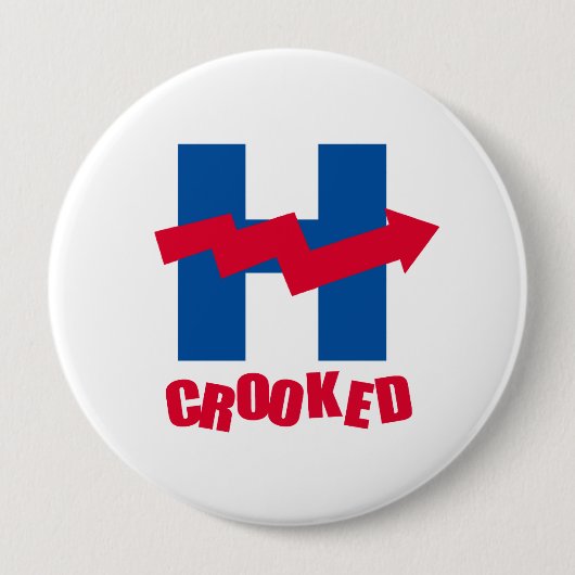 GEKROOKT H - - Anti-Hillary - Ronde Button 4,0 Cm (Voorkant)