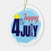 Gekroond 4 juli keramisch ornament (Links)