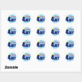 Gekroond 4 juli ronde sticker (Vel)