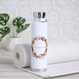 Gekroond door de Natuur – Elegante Blush & Gouden  Waterfles