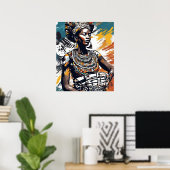 Gekroond in Ritme en Vuur Poster (Thuiskantoor)