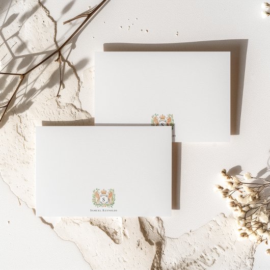 Gekroond monogram | Gepersonaliseerde gentleman’s Notitiekaartje