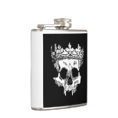 gekroond skelet hoofd op een fles heupfles (Rechts)