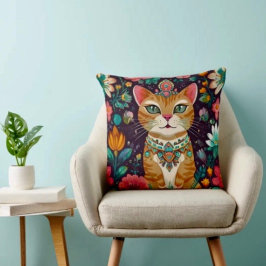 Gekroonde Bejewelled Kat Kussen