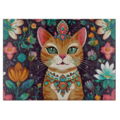 Gekroonde Bejewelled Kat Snijplank (Voorkant)
