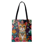 Gekroonde Bejuweelde Kat Tote Bag